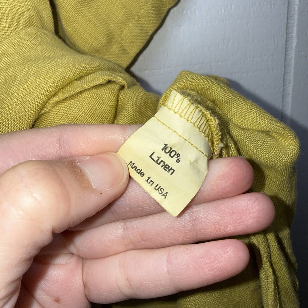 Lisa Bayne Women’s 100% Linen Shift Dress Asymmetrical Hem Lagen Look Size M - Picture 5 of 5